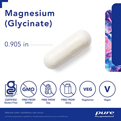 Pure Encapsulations Magnesium (Glycinate) - Supplement to Support Stress Relief, Sleep, Heart Health, Nerves, Muscles, and Metabolism* - with Magnesium Glycinate - 90 Capsules