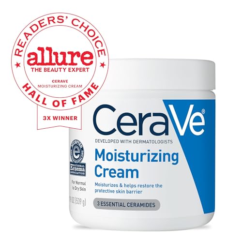 CeraVe Moisturizing Cream | Body and Face Moisturizer for Dry Skin | Body Cream with Hyaluronic Acid and Ceramides | Daily Moisturizer | Oil-Free | Fragrance Free | Non-Comedogenic | 19 Ounce