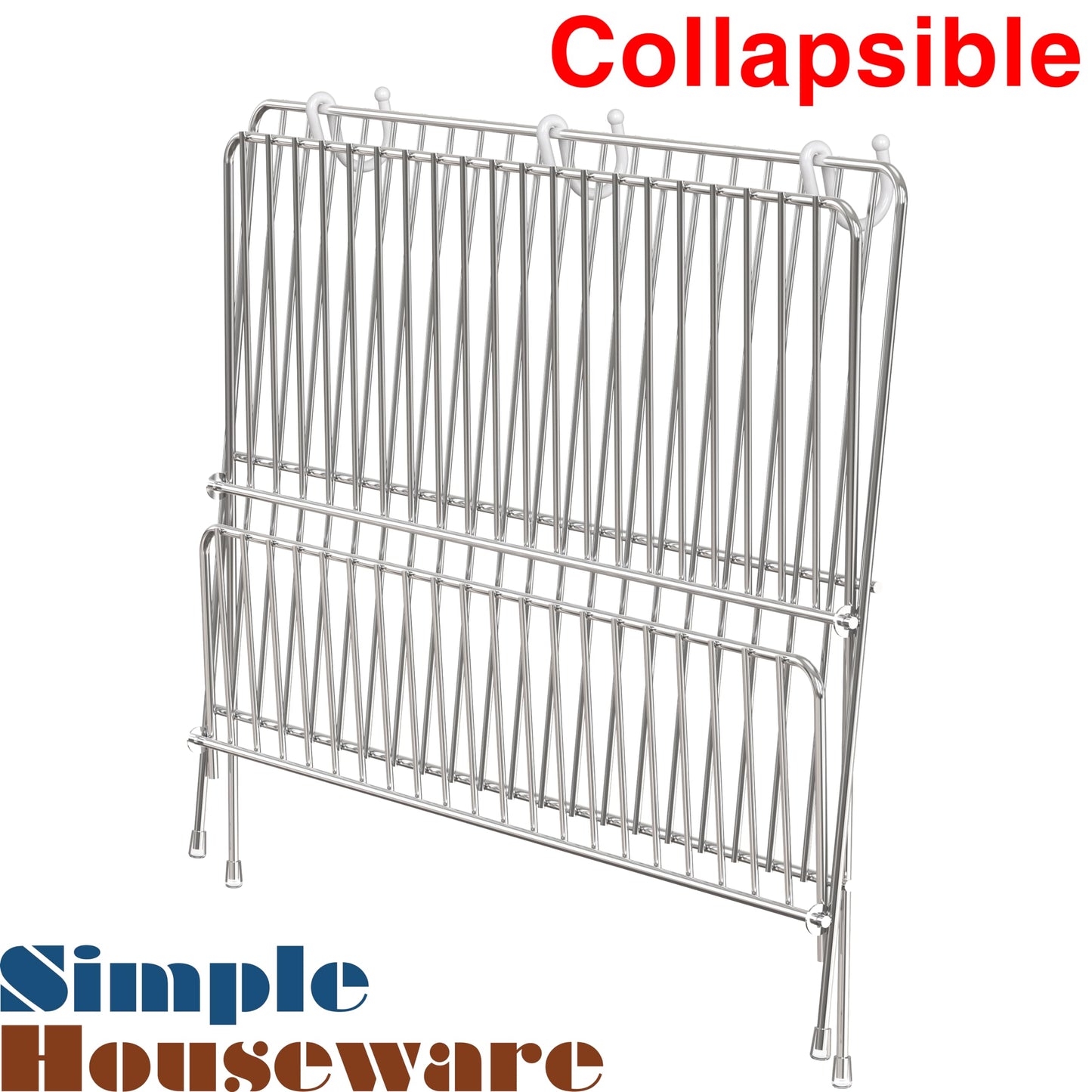 Simple Houseware Collapsible Dish Drying Rack, Chrome