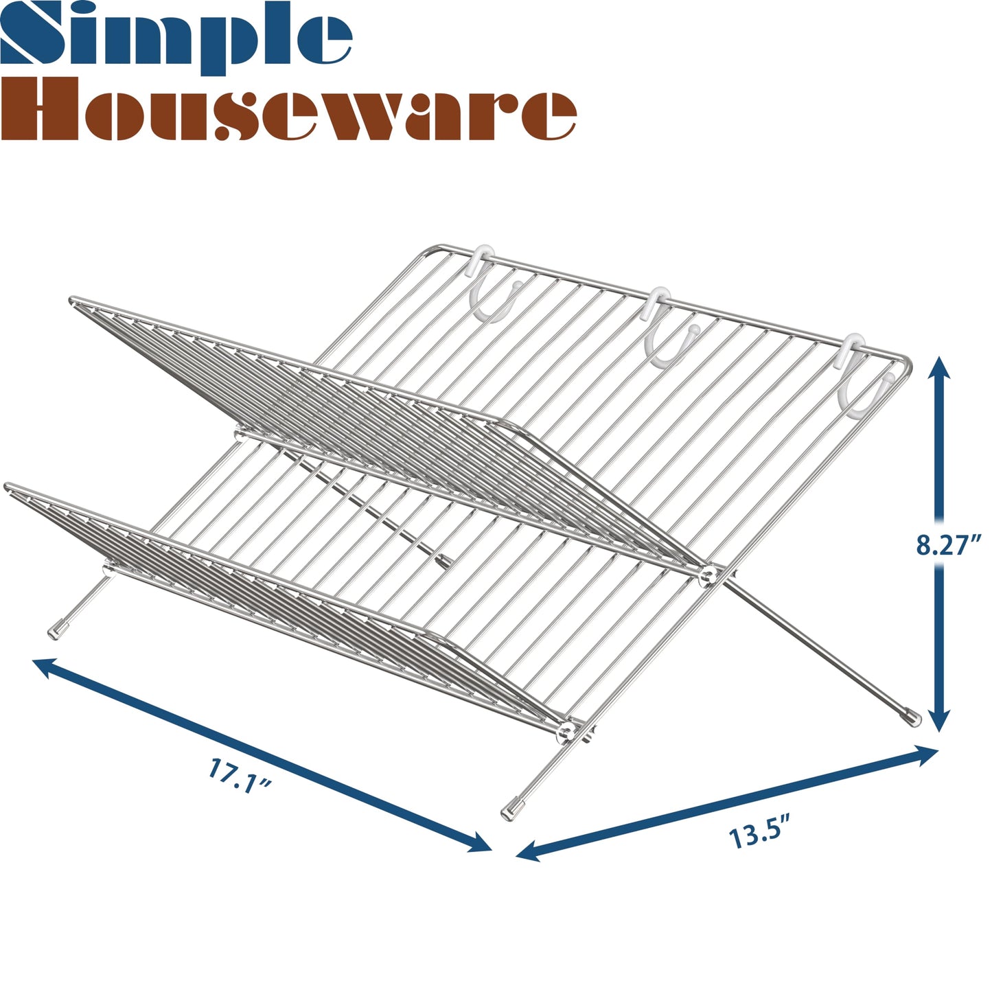 Simple Houseware Collapsible Dish Drying Rack, Chrome