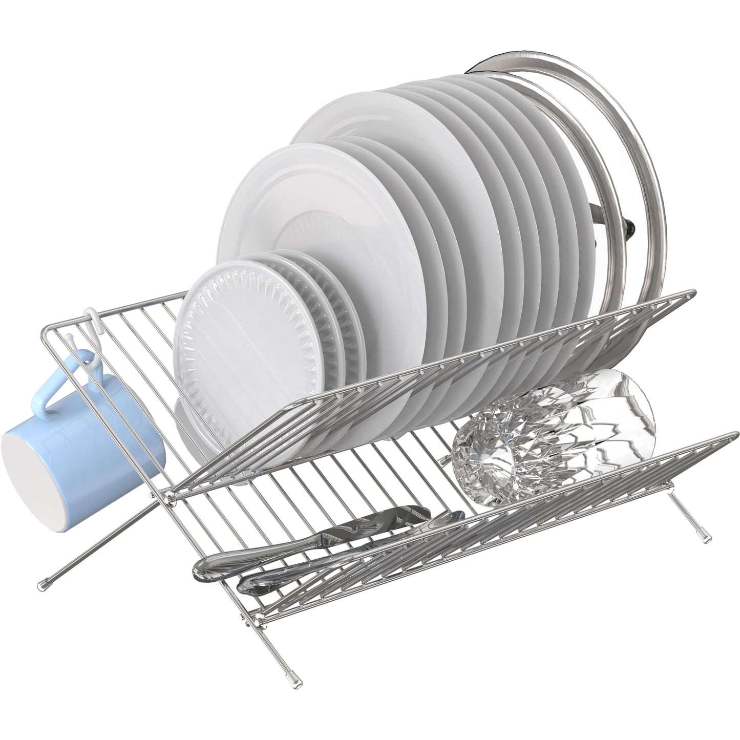 Simple Houseware Collapsible Dish Drying Rack, Chrome